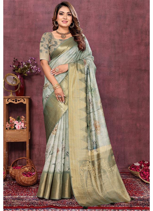 Silk Sky Blue Traditional Wear Weaving Saree